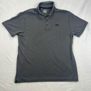 Under Armour Polo Shirt Mens Sz‎ 2XL Dark Gray Performance Loose Heatgear